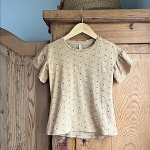 Rylee + Cru | Muted Marigold Eyelet Flutter Sleeve Top